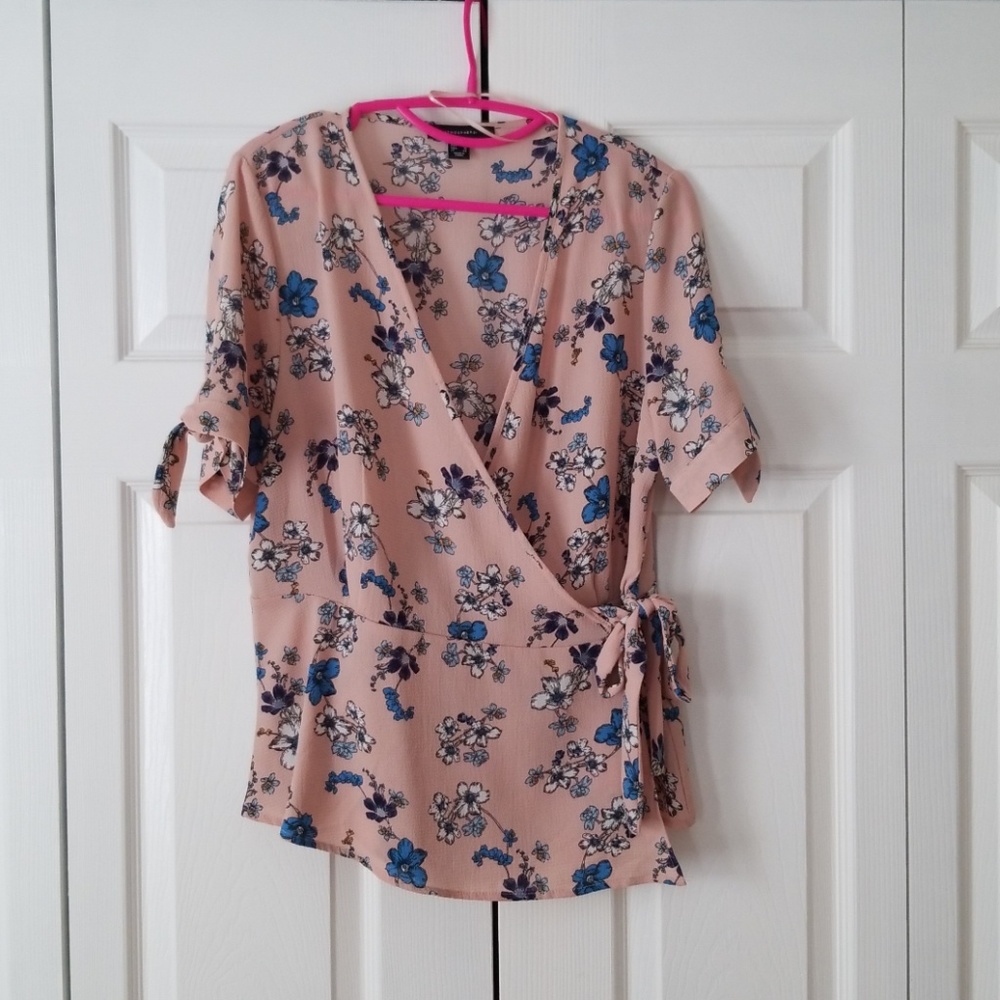 Floral Wrap Blouse